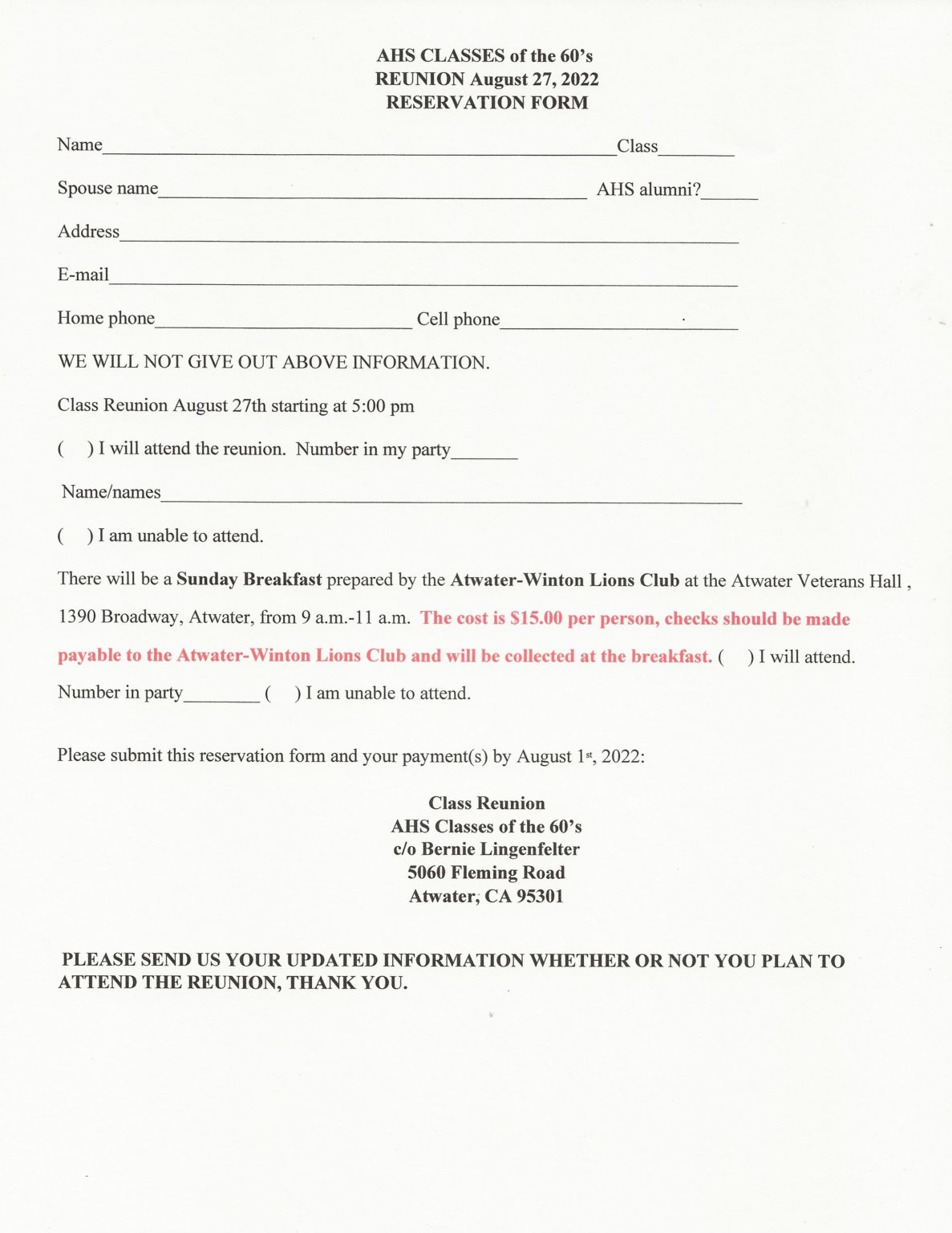 Classof60.69form Atwater High School Alumni Association